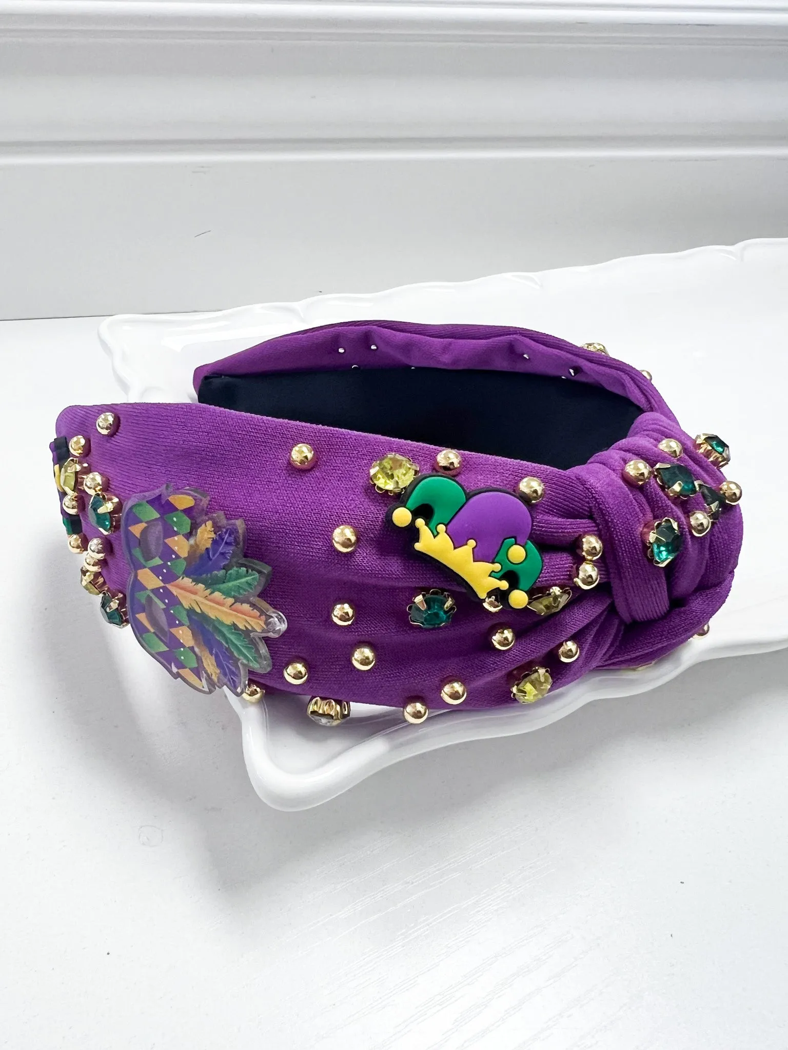Emersyn - Mardi Gras Rhinestone Headband (Purple)