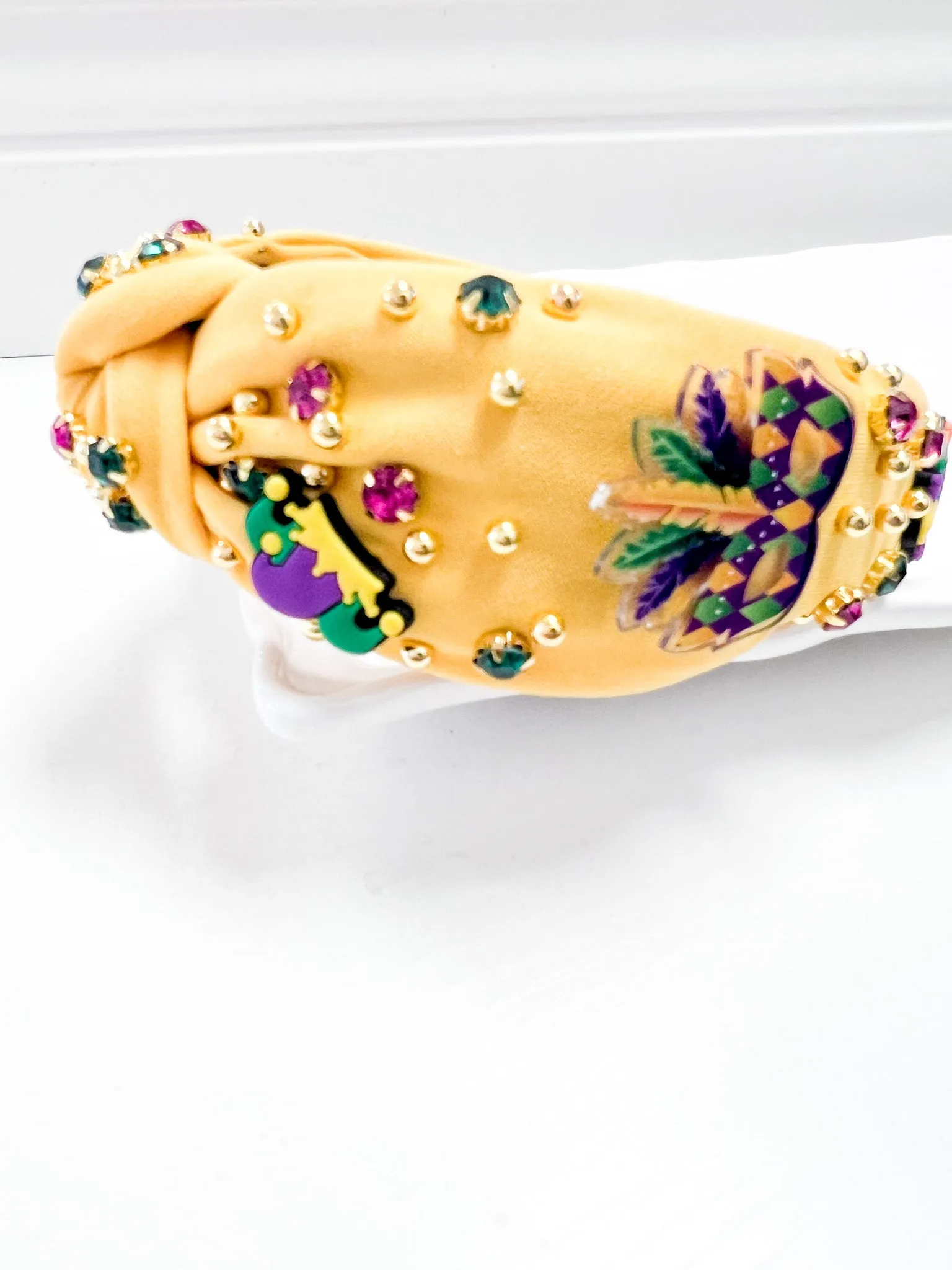 Emersyn - Mardi Gras Rhinestone Headband (Yellow)