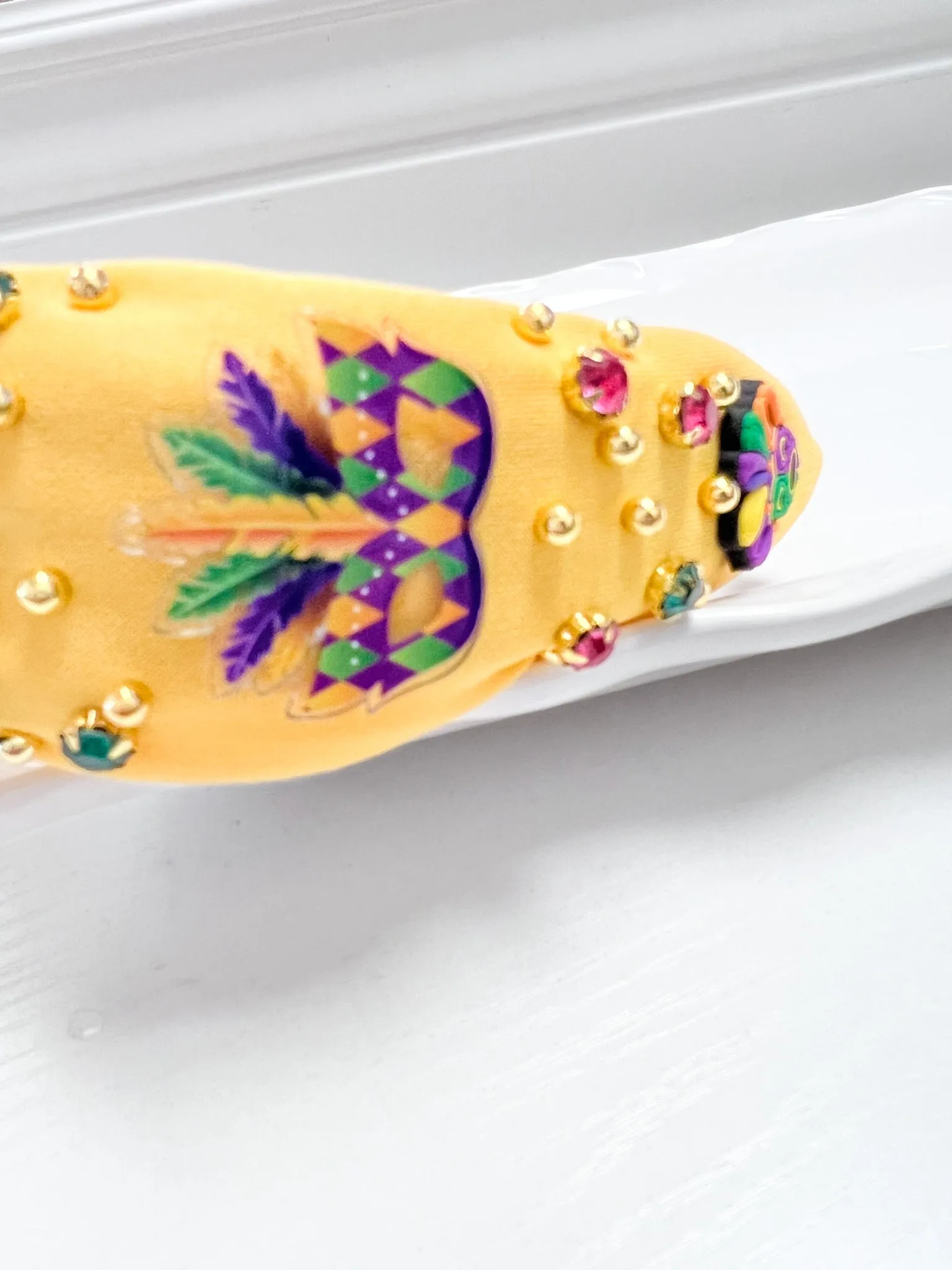 Emersyn - Mardi Gras Rhinestone Headband (Yellow)