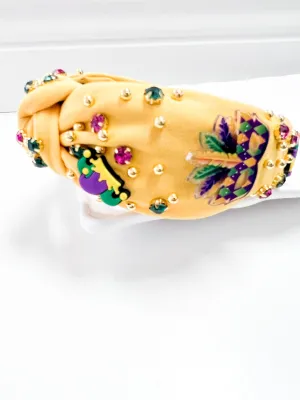 Emersyn - Mardi Gras Rhinestone Headband (Yellow)