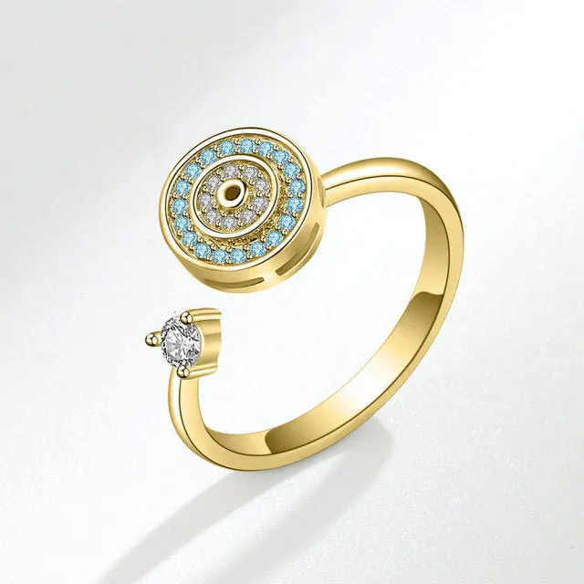 Evil Eye Adjustable Boho Ring
