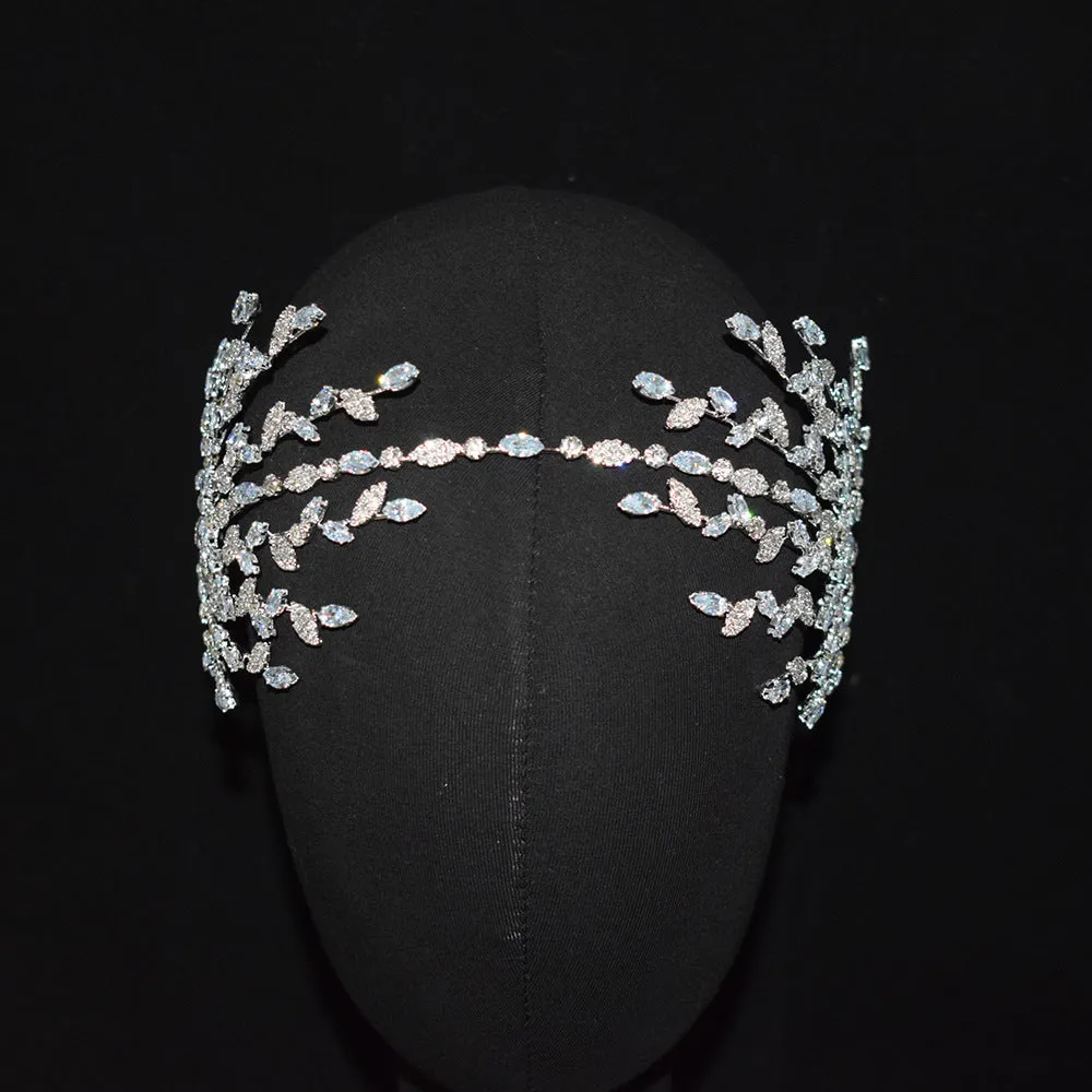 Fashion Bride Headband 3A Zircon Wedding Hair Accessories  Headpieces Bridal Crown