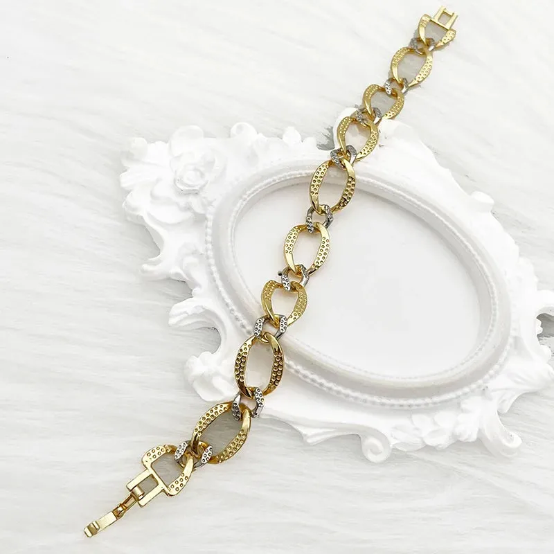 Fashion Jewelry Set Party Wedding  Jewellery Two Tone Necklace For Women