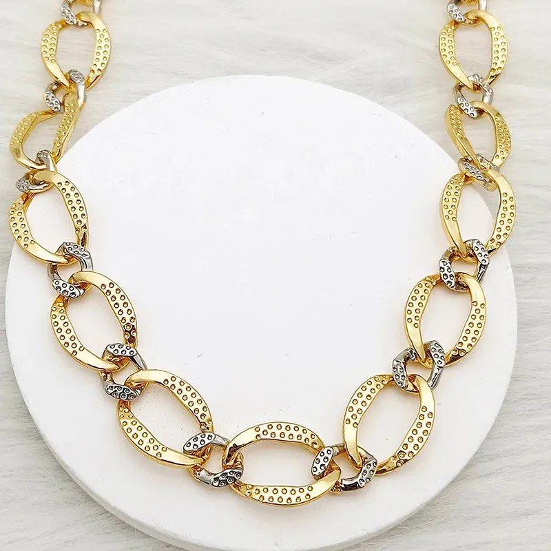 Fashion Jewelry Set Party Wedding  Jewellery Two Tone Necklace For Women