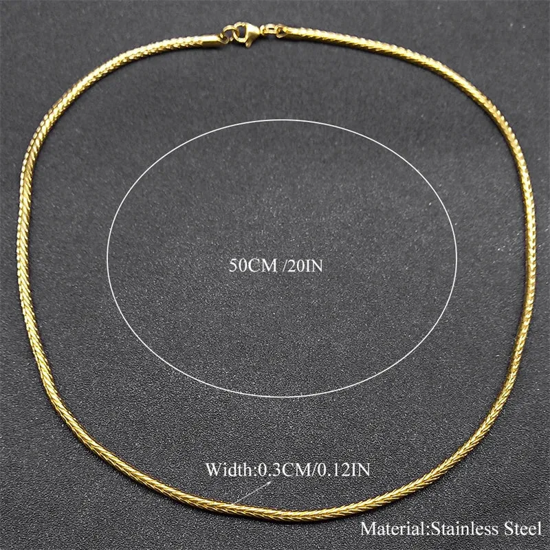 Fashion Punk Chain Necklace for Women Men Stainless Steel Gold Color Hip-hop Trendy Male Chains