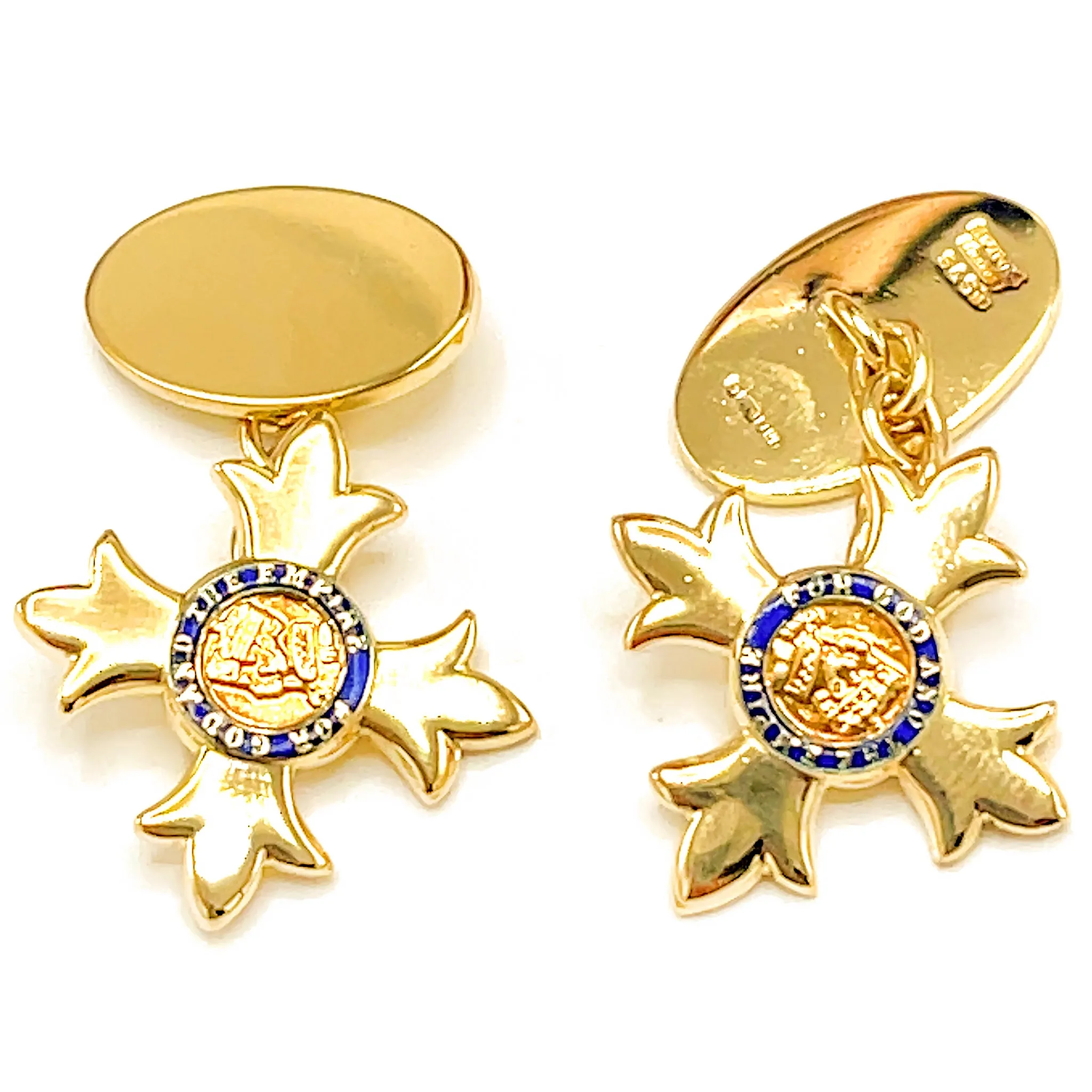 For God and The Empire 18k Yellow Gold Cufflinks