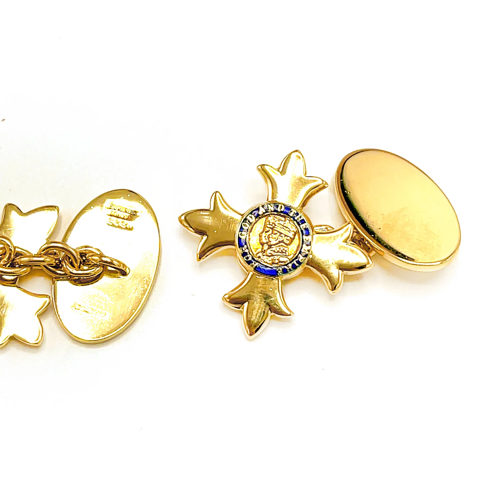 For God and The Empire 18k Yellow Gold Cufflinks
