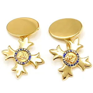 For God and The Empire 18k Yellow Gold Cufflinks