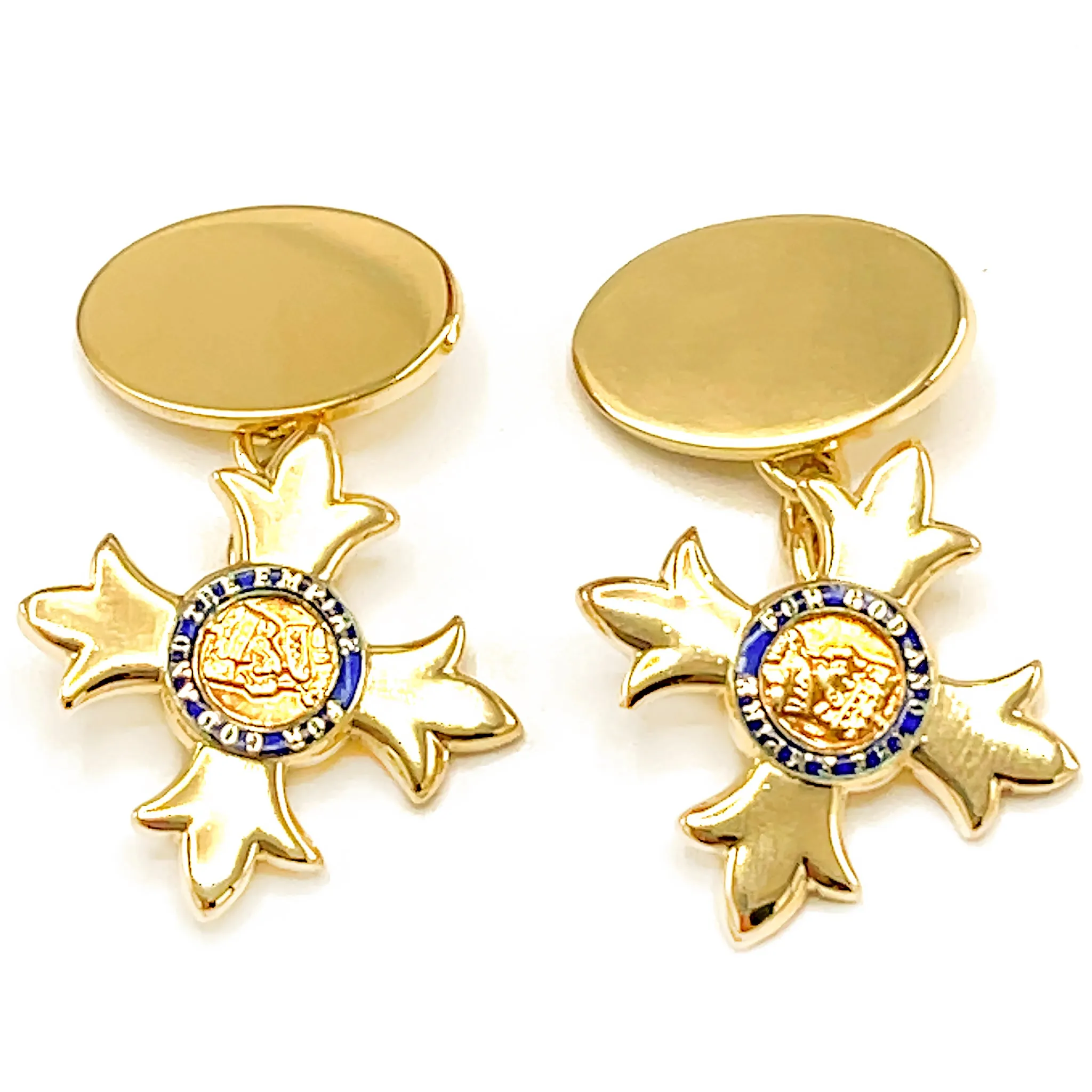 For God and The Empire 18k Yellow Gold Cufflinks