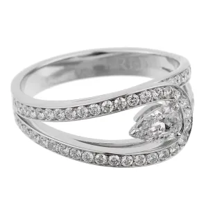 Fred of Paris .85ct Lovelight Pear Diamond Platinum Ring Sz 5