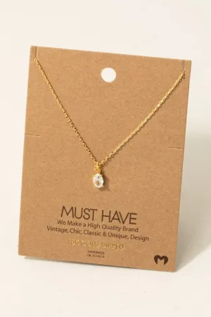 Gold Dipped Faceted Oval Pendant Necklace - Gold or Silver