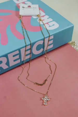 Gold Layered Cross Pendent Necklace
