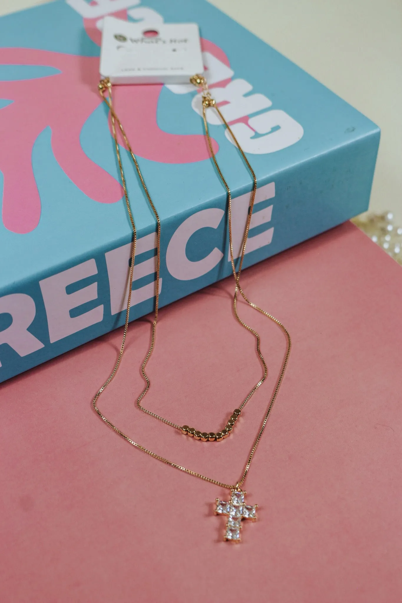 Gold Layered Cross Pendent Necklace