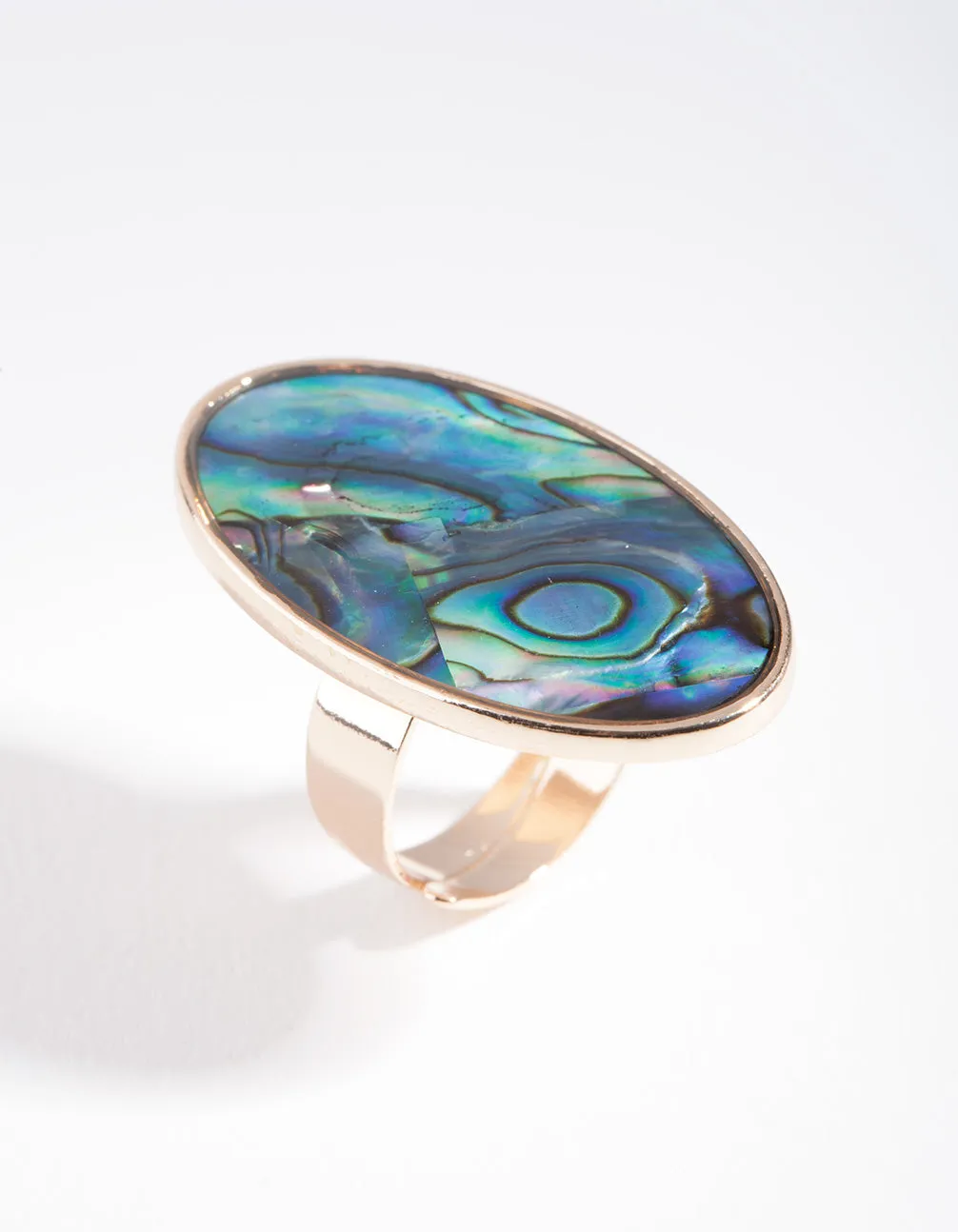 Gold Oval Mixed Shell Ring