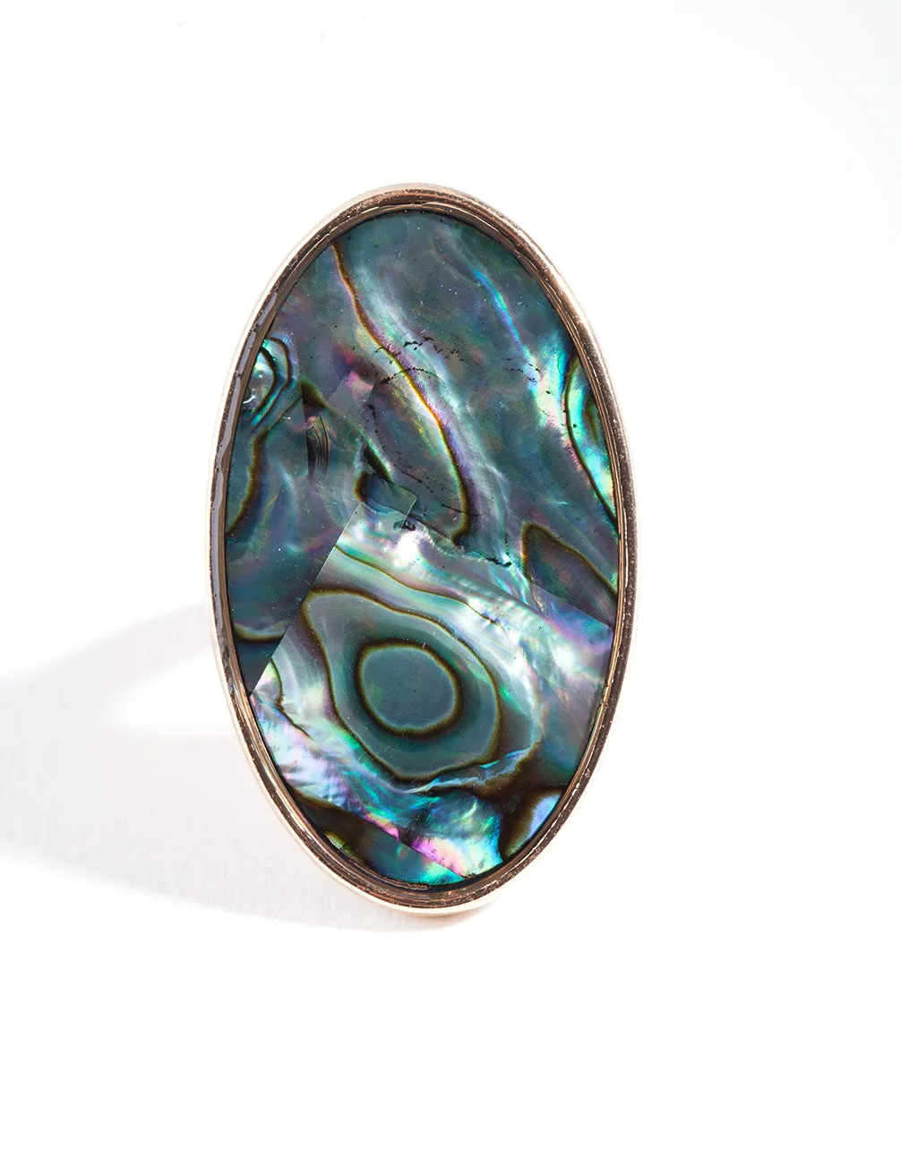 Gold Oval Mixed Shell Ring