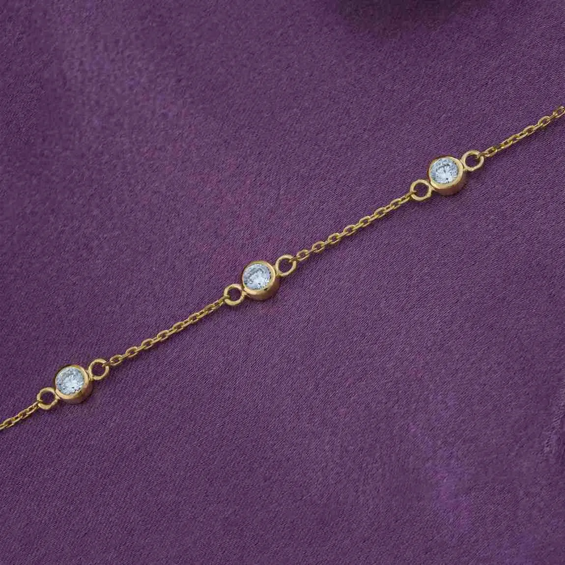 Golden Mellow Bezel Set Anklet