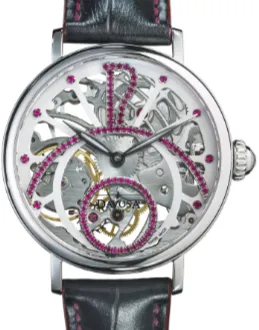 Grande Diva Mechanical Swiss-Made Skeleton Black Ladies Watch 16550060