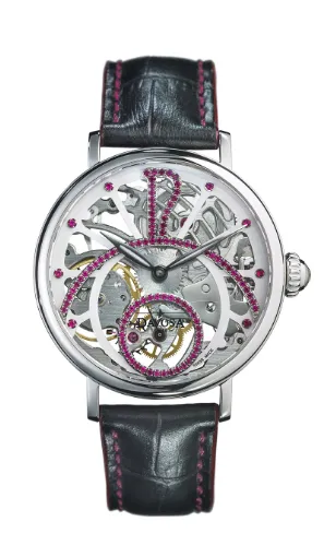 Grande Diva Mechanical Swiss-Made Skeleton Black Ladies Watch 16550060