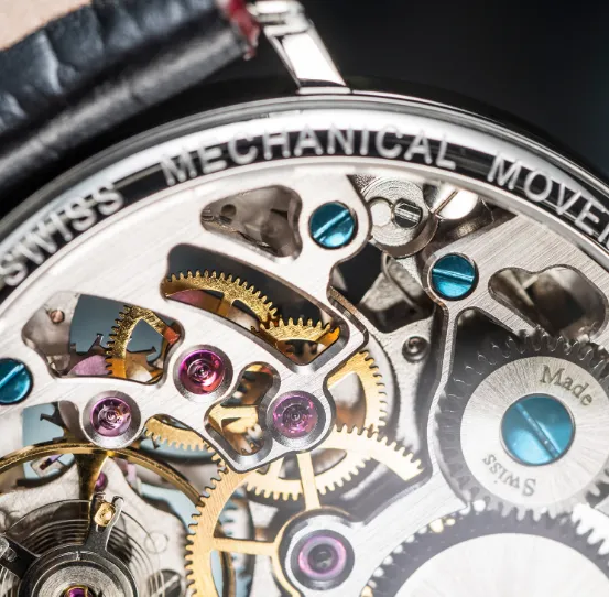 Grande Diva Mechanical Swiss-Made Skeleton Black Ladies Watch 16550060