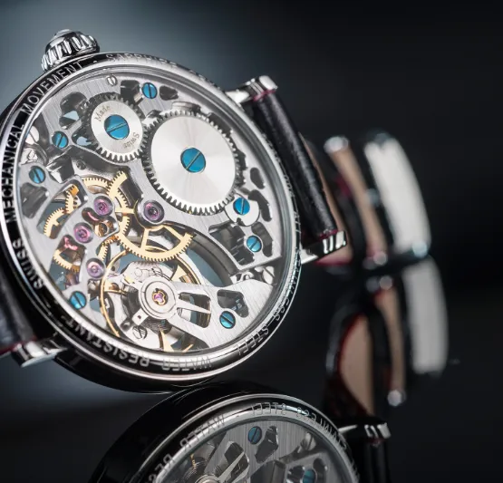 Grande Diva Mechanical Swiss-Made Skeleton Black Ladies Watch 16550060