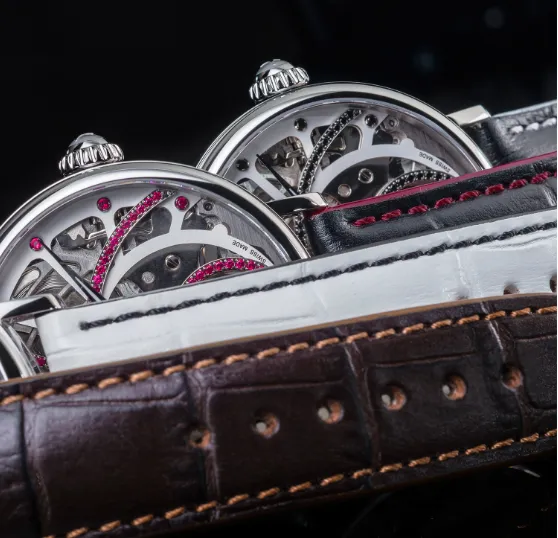 Grande Diva Mechanical Swiss-Made Skeleton Black Ladies Watch 16550060