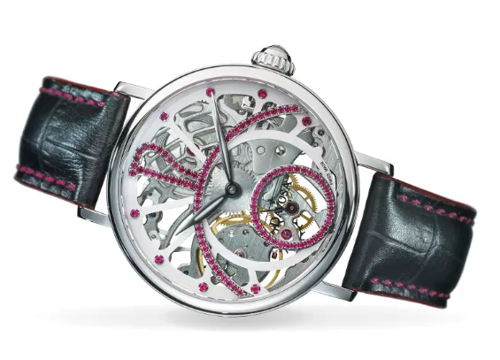 Grande Diva Mechanical Swiss-Made Skeleton Black Ladies Watch 16550060