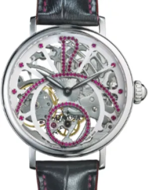 Grande Diva Mechanical Swiss-Made Skeleton Black Ladies Watch 16550060