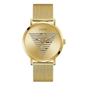 Guess Idol Gold Mesh Bracelet Gold Dial Quartz Watch for Gents - GW0502G1