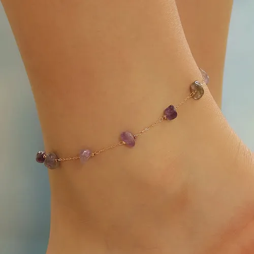 Handmade Crystal Stone Anklets Bracelets Women Barefoot Sandal Anklet