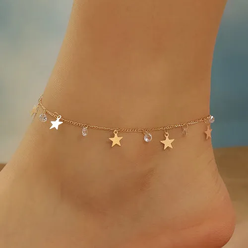 Handmade Crystal Stone Anklets Bracelets Women Barefoot Sandal Anklet