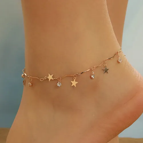 Handmade Crystal Stone Anklets Bracelets Women Barefoot Sandal Anklet