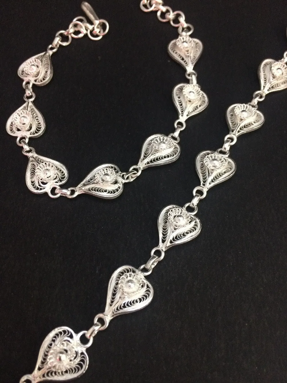 Heart Silver Anklets