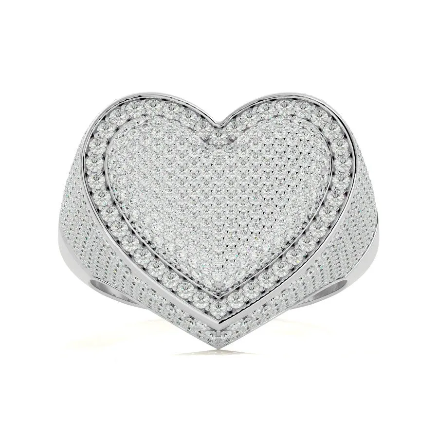 Iced Out Heart Ring