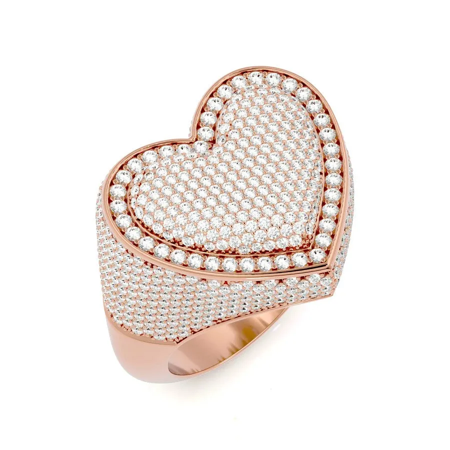 Iced Out Heart Ring