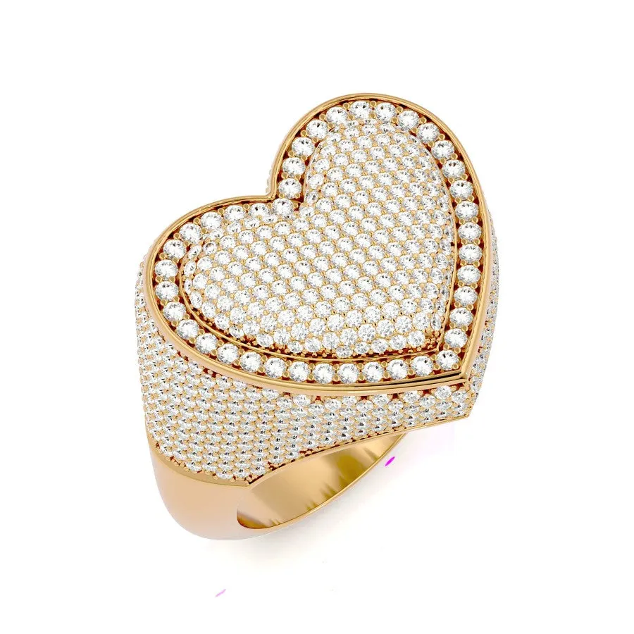 Iced Out Heart Ring