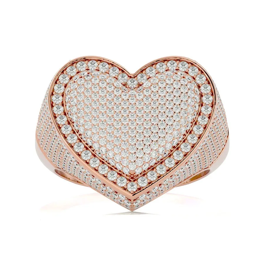 Iced Out Heart Ring