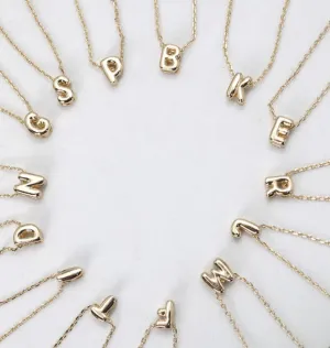 Initial Bubble Letter Necklace