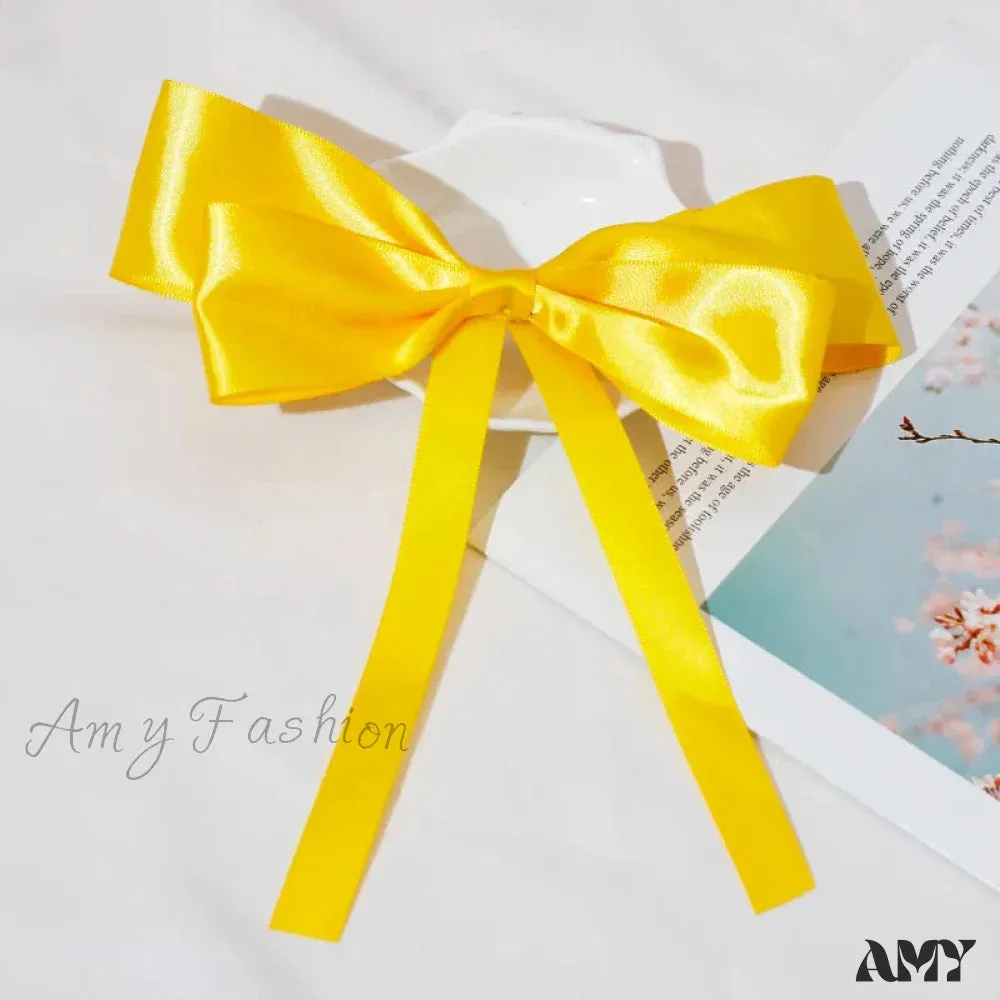 Korean Fashion Black Ribbon Bow Tie Christmas Hair Accessory