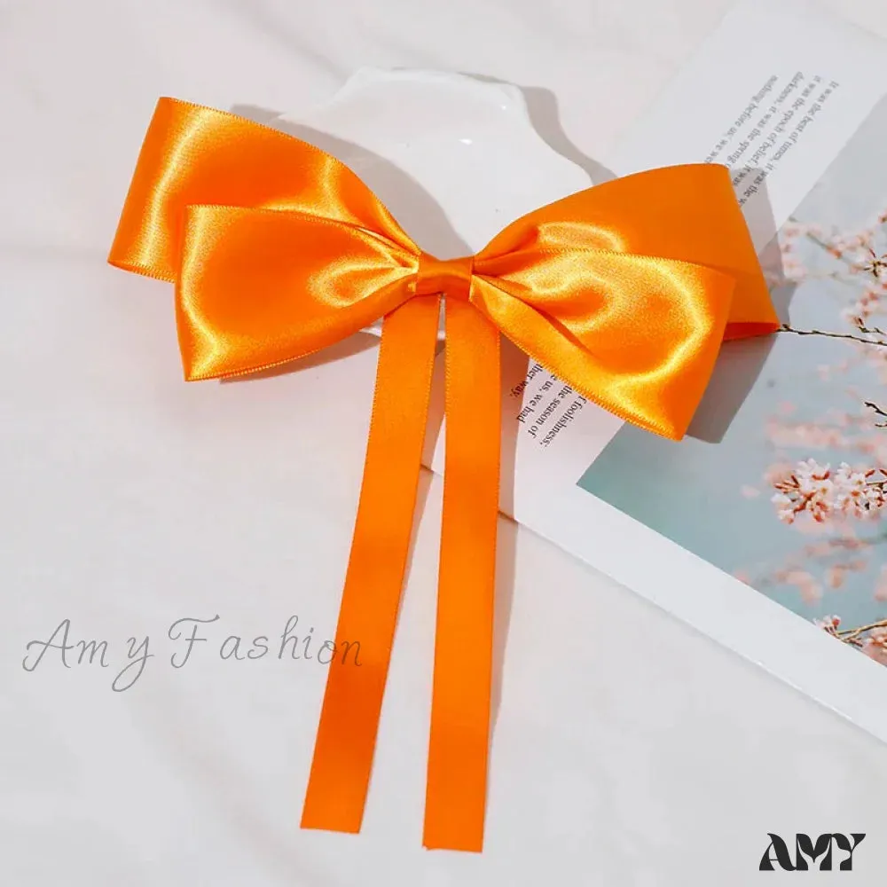 Korean Fashion Black Ribbon Bow Tie Christmas Hair Accessory