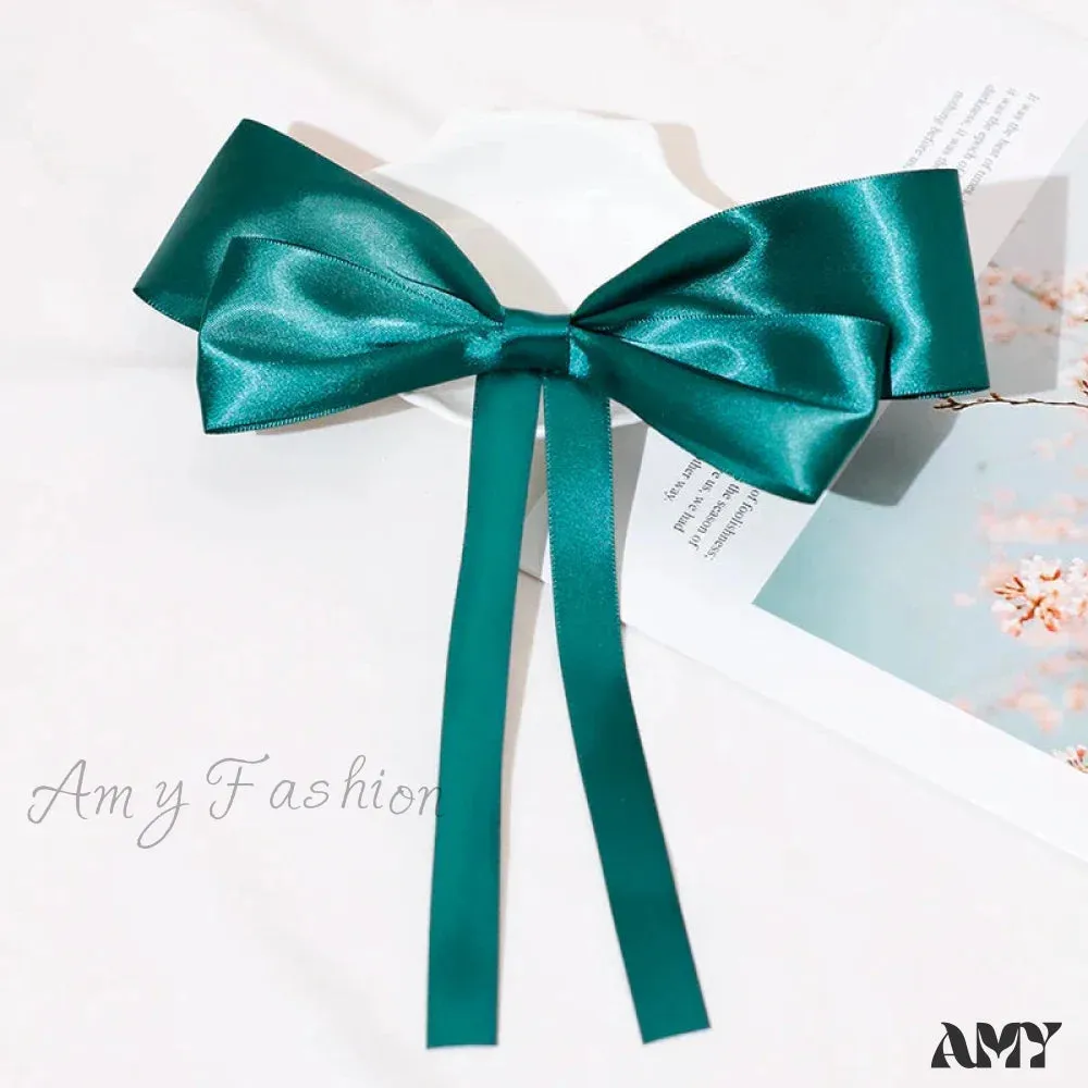 Korean Fashion Black Ribbon Bow Tie Christmas Hair Accessory