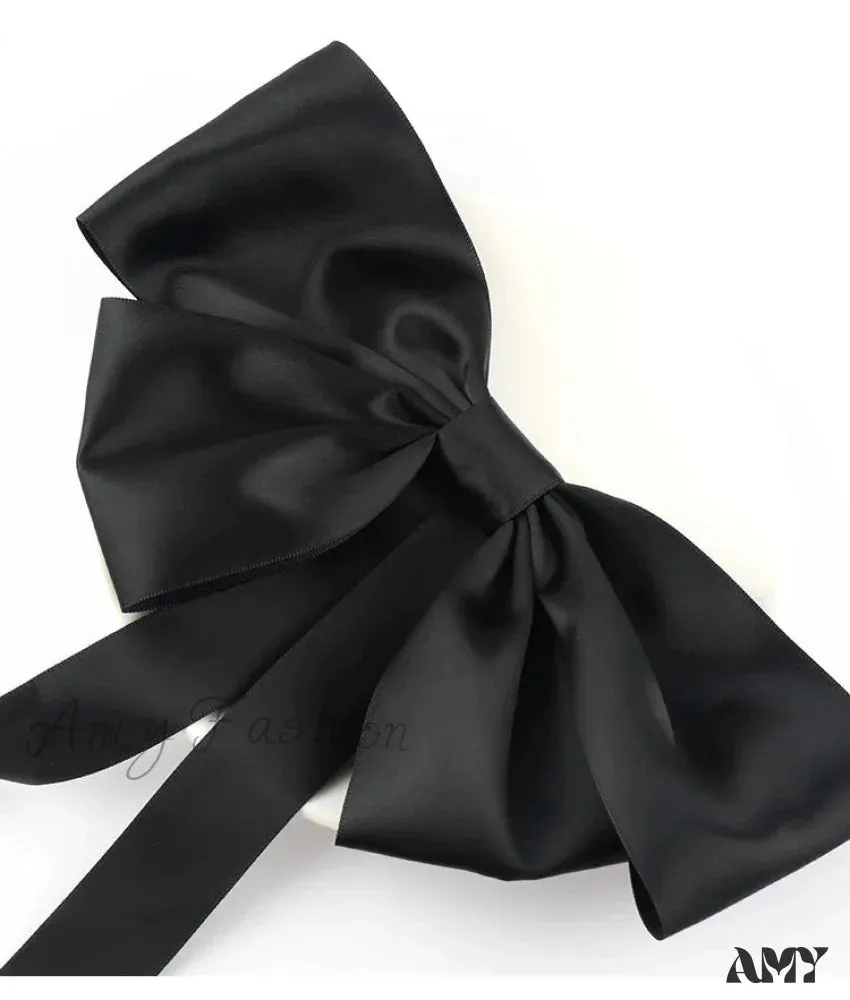 Korean Fashion Black Ribbon Bow Tie Christmas Hair Accessory