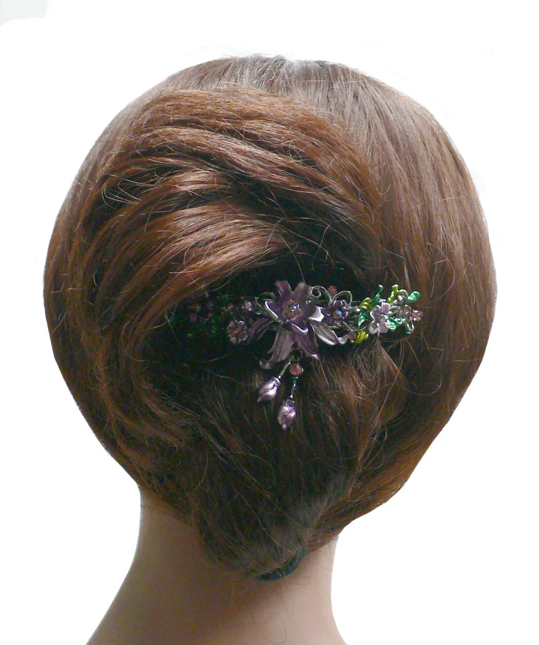 Large Crystal Flower Barrette with Hanging Ornament #YY86010-3