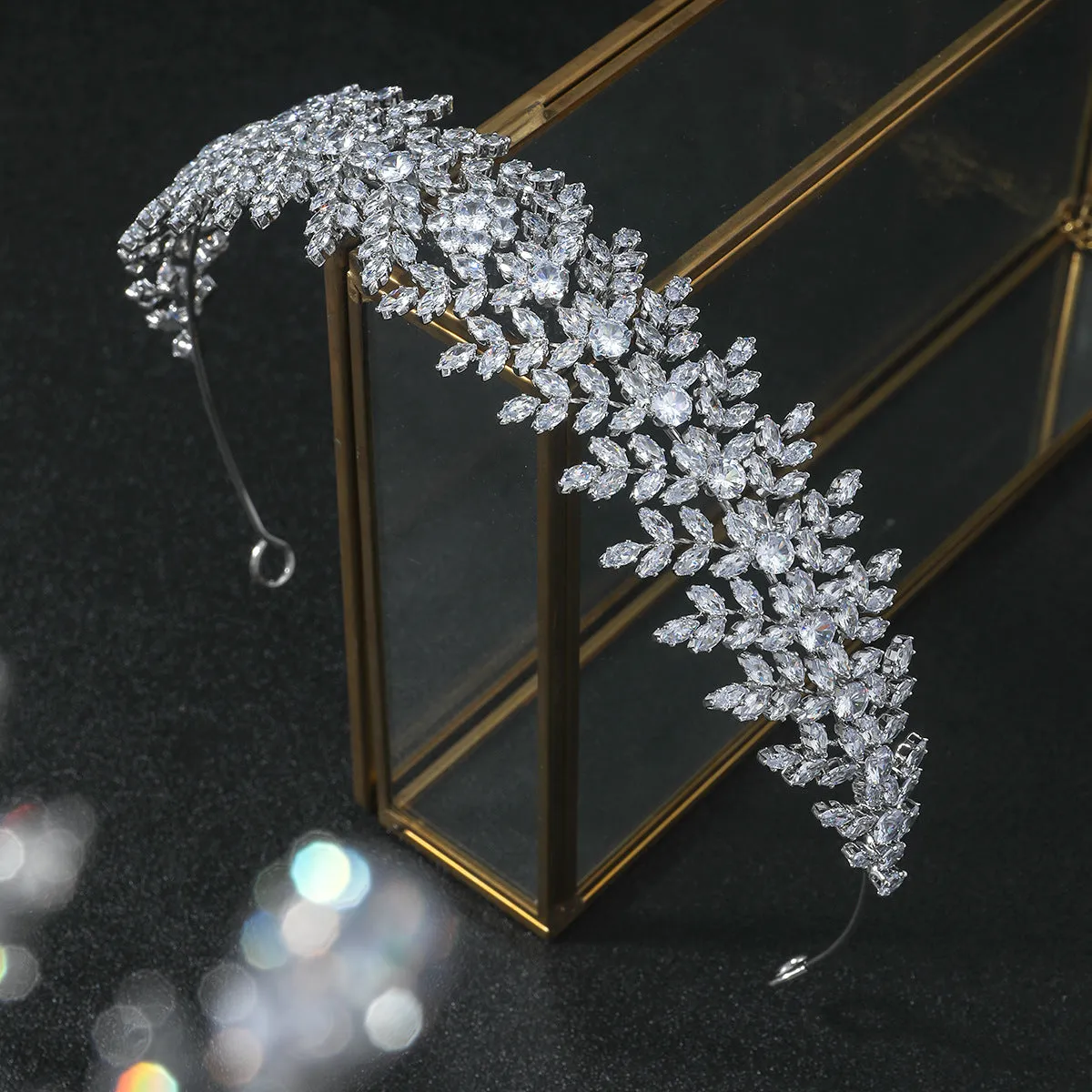 Leaves Bride handmade headband, 3A zirconia women's Headpices,Wedding Hair Accessories Jewelry