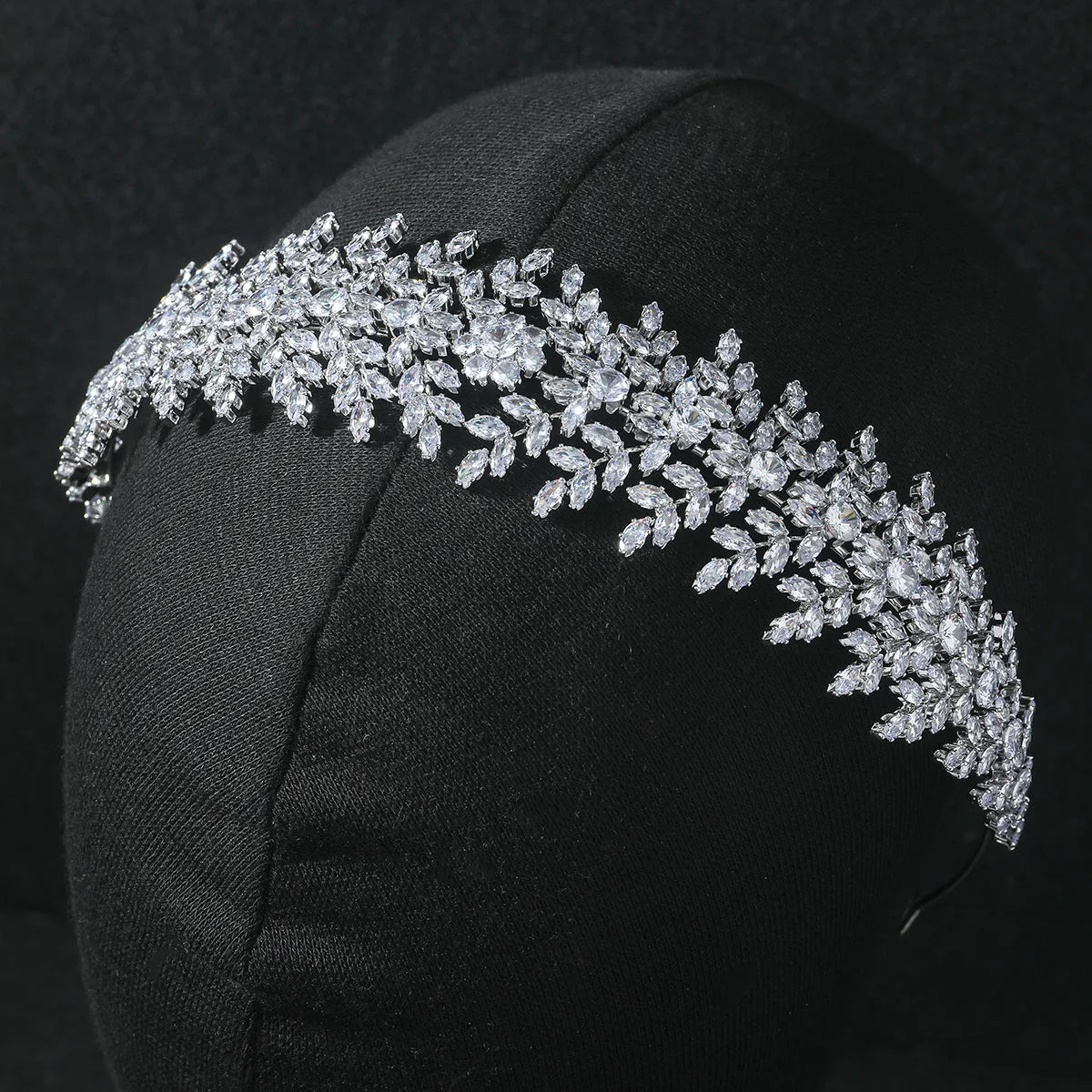 Leaves Bride handmade headband, 3A zirconia women's Headpices,Wedding Hair Accessories Jewelry
