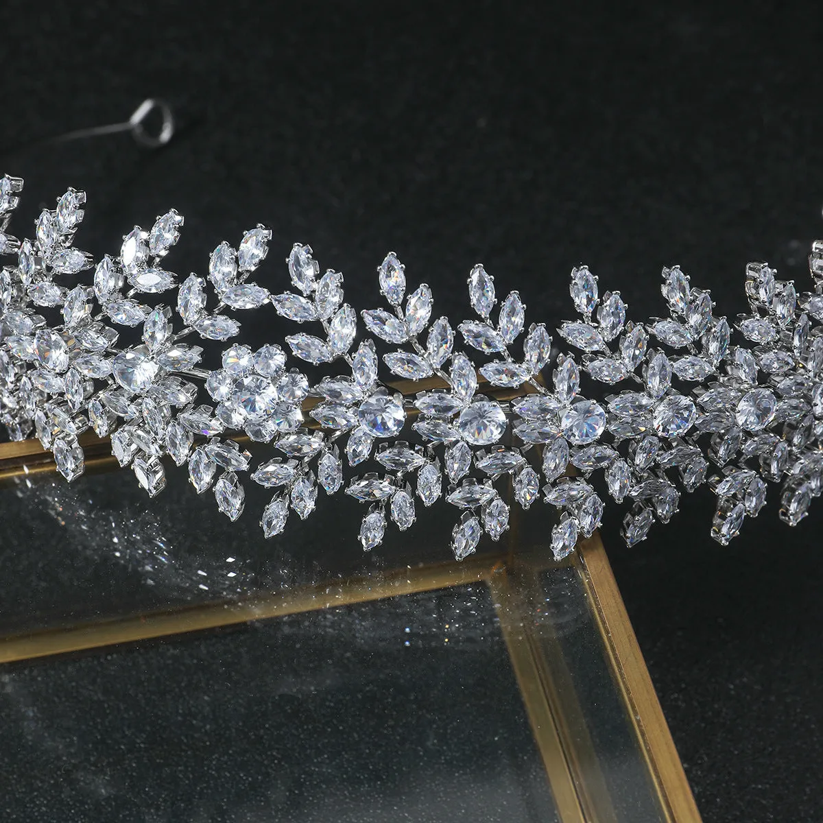 Leaves Bride handmade headband, 3A zirconia women's Headpices,Wedding Hair Accessories Jewelry