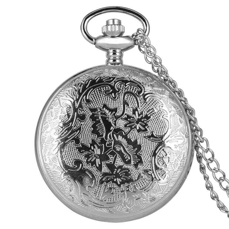 Luxury Spider Hollow Design Black Dial Chain Pendant Mens Pocket Watch