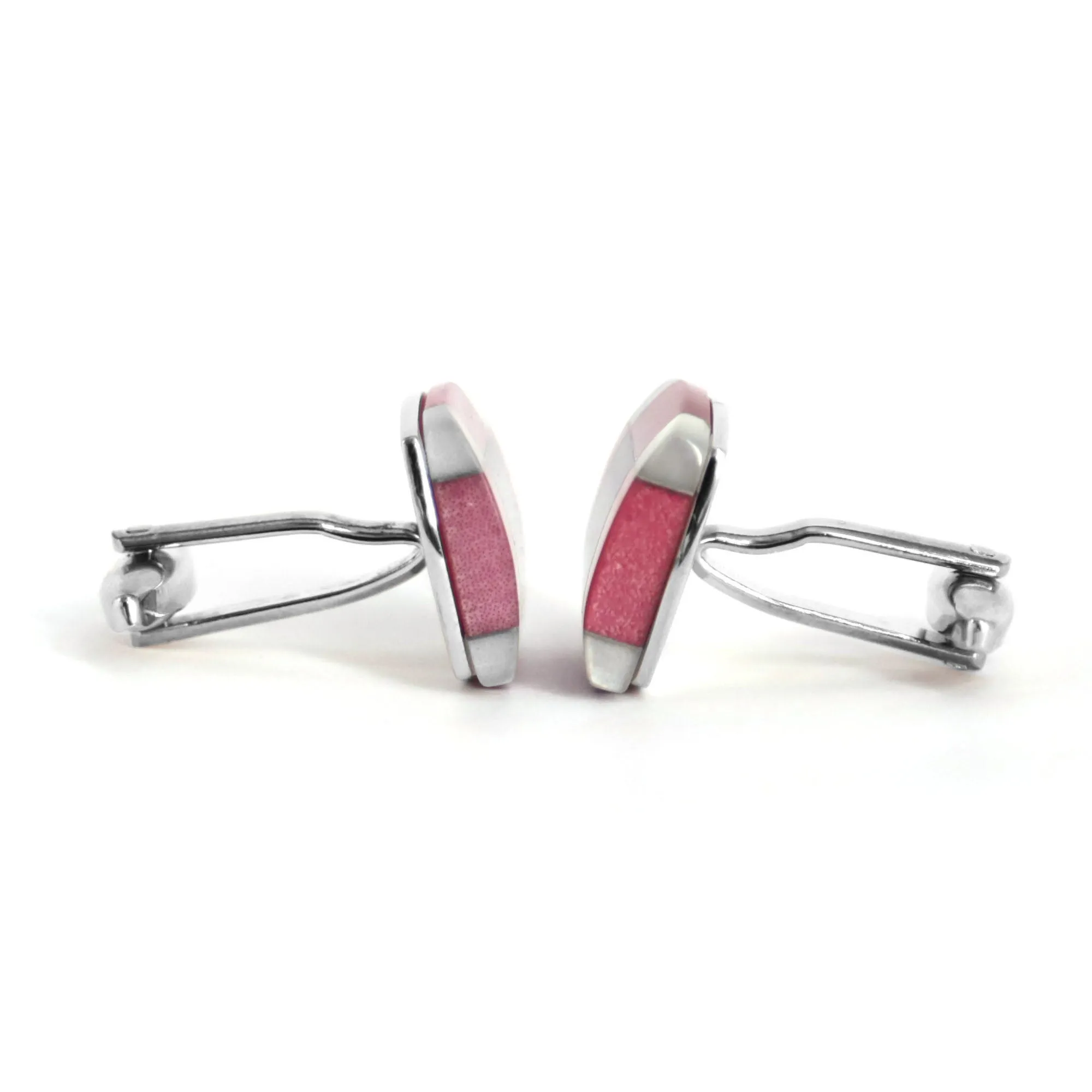MarZthomson Light Pink Tartan Fusion Square Cufflinks (Online Exclusive)