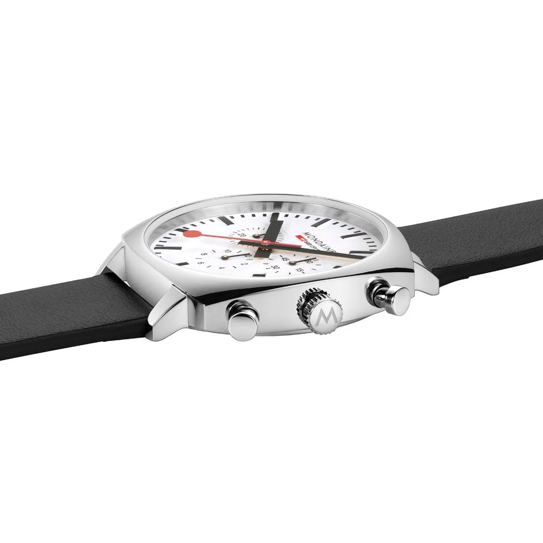 MONDAINE CUSHION BLACK VEGAN GRAPE LEATHER, 41 MM- MSL.41410.LBV.SET
