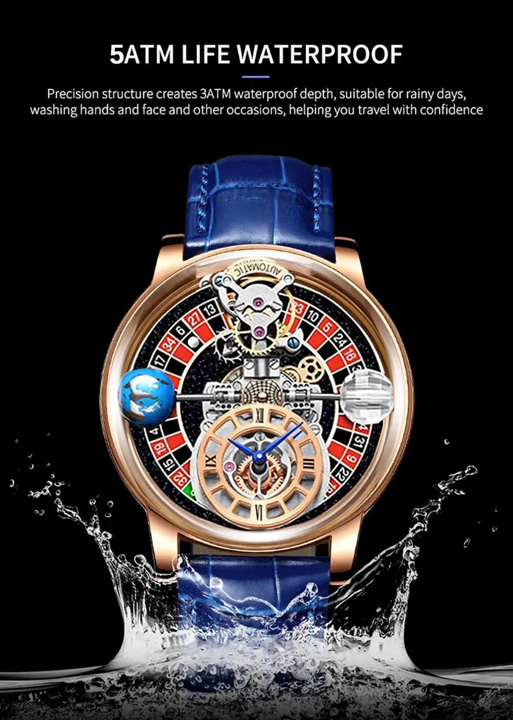 New Men's Luxury Swiss Quartz Watch - Jacob & Co Gambling Design.