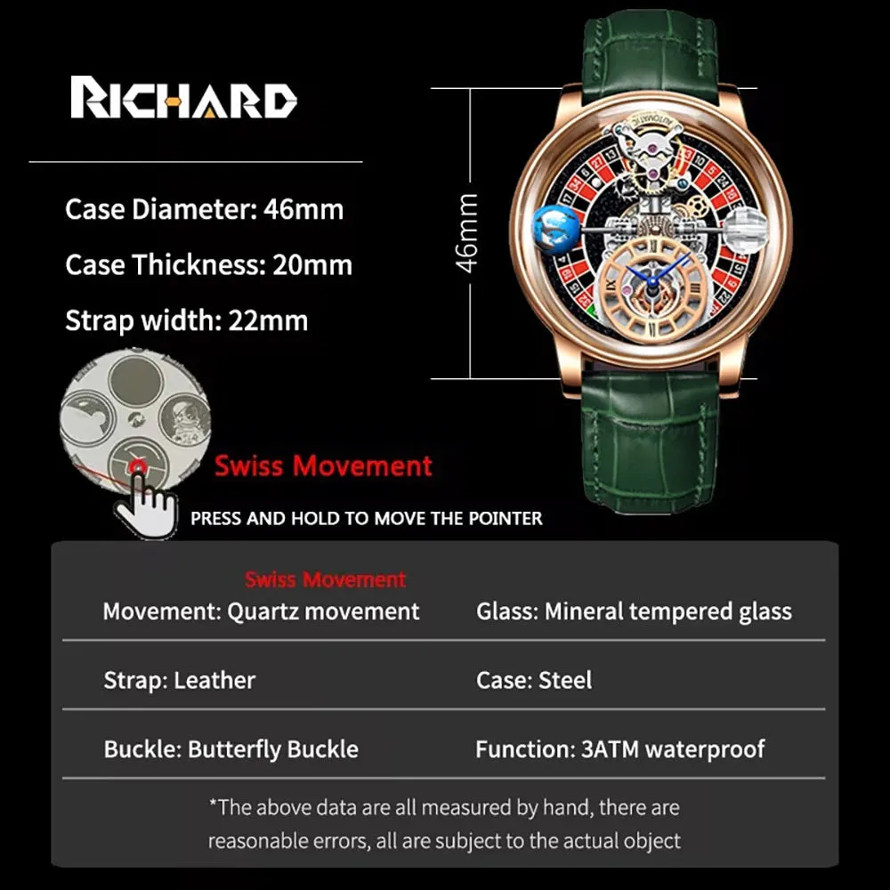 New Men's Luxury Swiss Quartz Watch - Jacob & Co Gambling Design.